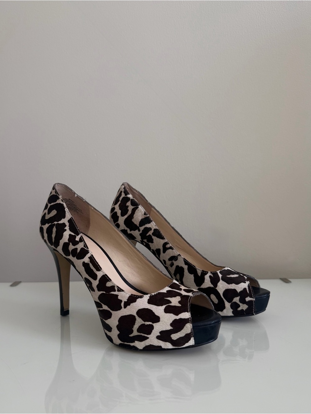 Nine West Leopard Pony Hair Platform Heels | Size 6